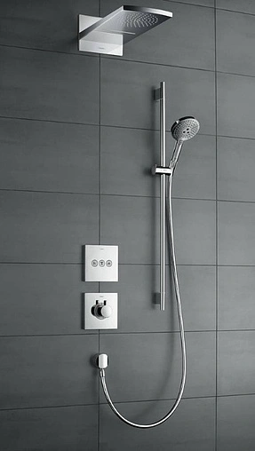 Вентиль переключающий на 3 потребителя Hansgrohe ShowerSelect шлифованный черный хром 15764340