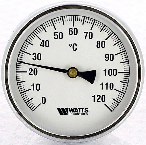 Термометр биметаллический Watts F+R801 100мм 120°С гильза 75мм ½&quot; 10006071