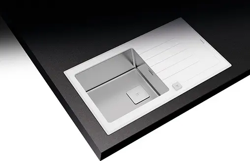 Мойка кухонная Teka Diamond RS15 2B 86 нержавеющая сталь/белое стекло 115100012