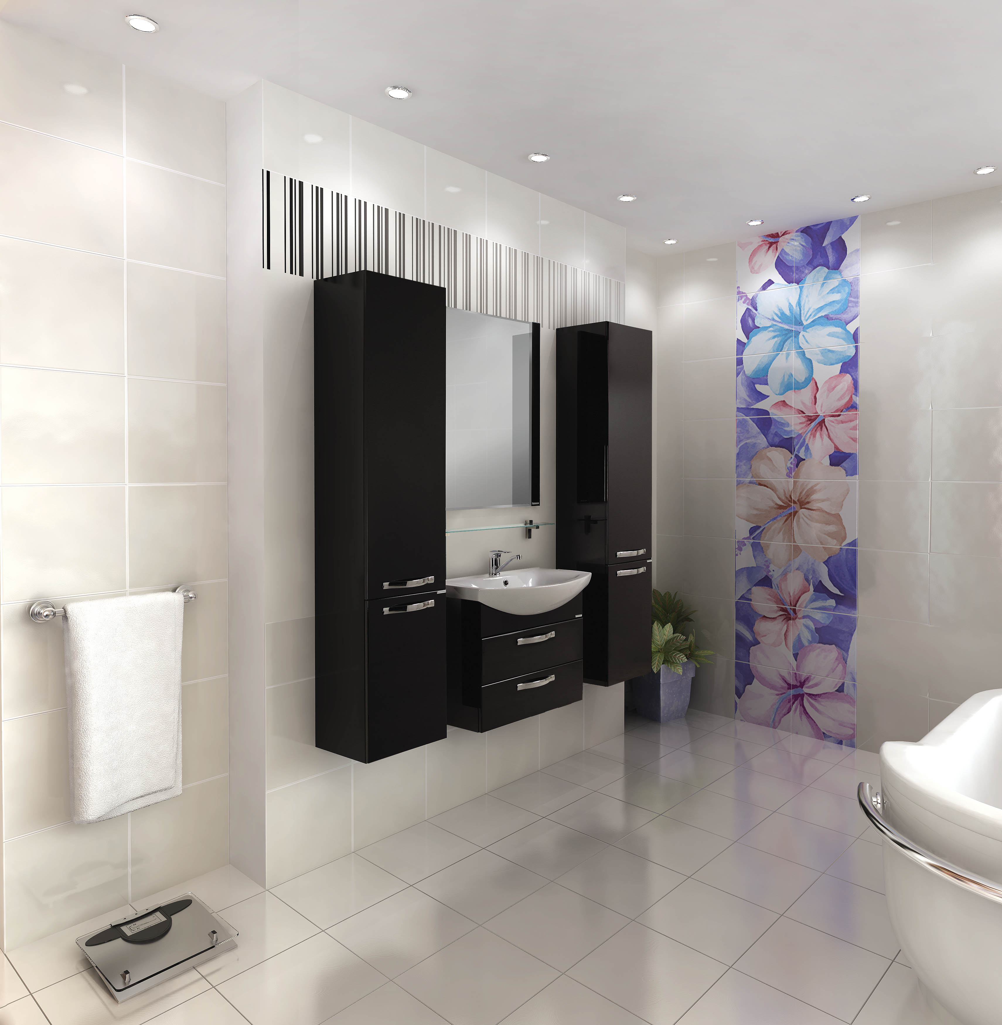 Шкаф-пенал подвесной с бельевой корзиной Aquaton Ария М 35 чёрный 1A124403AA950 Шкаф-пенал подвесной с бельевой корзиной Aquaton Ария М 35 чёрный 1A124403AA950