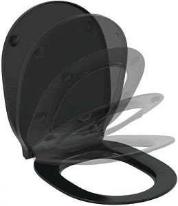 Крышка-сиденье для унитаза с микролифтом Ideal Standard Connect Air Silk Black черный матовый E0368V3 Крышка-сиденье для унитаза с микролифтом Ideal Standard Connect Air Silk Black черный матовый E0368V3