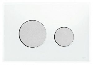 Клавиша смыва для унитаза TECEloop 9240659 кнопки/хром матовый, панель/стекло белый Клавиша смыва для унитаза TECEloop 9240659 кнопки/хром матовый, панель/стекло белый