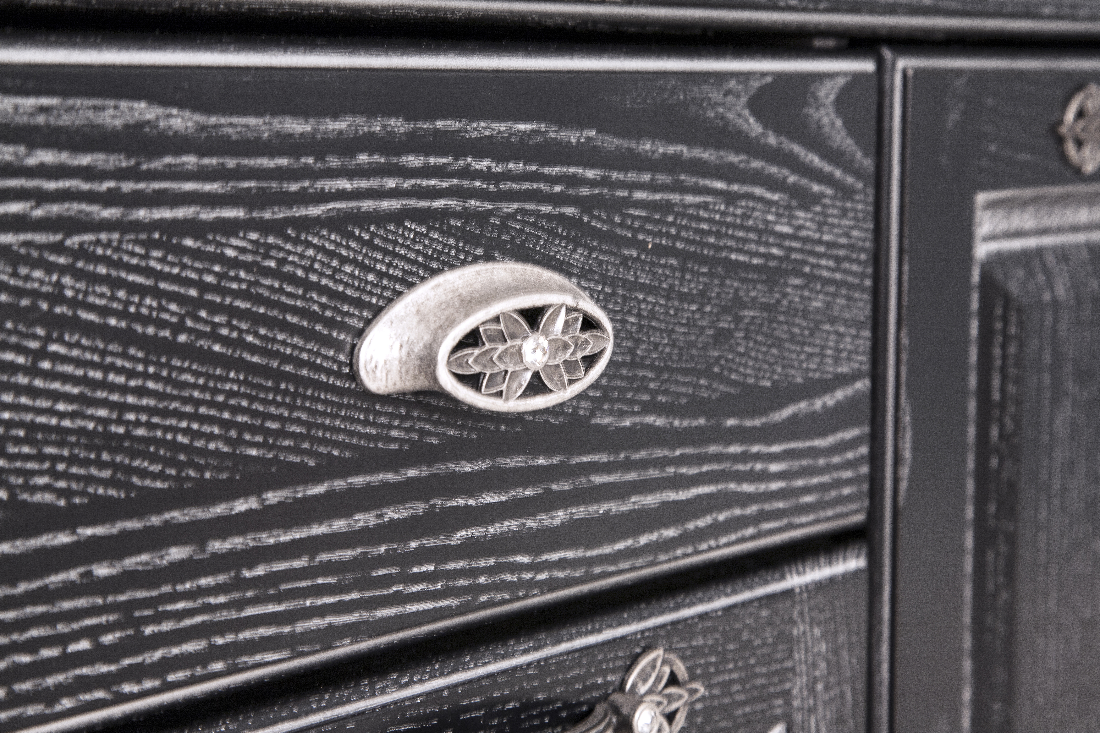 Шкаф-пенал напольный Aquaton Жерона 35 L черное серебро 1A158903GEM5L