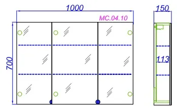 Шкаф-зеркало Aqwella МС белый MC.04.10