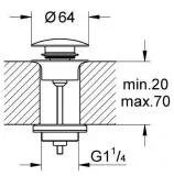 Выпуск автоматический для раковины Grohe Veris никель матовый 65807EN0 Выпуск автоматический для раковины Grohe Veris никель матовый 65807EN0, 2