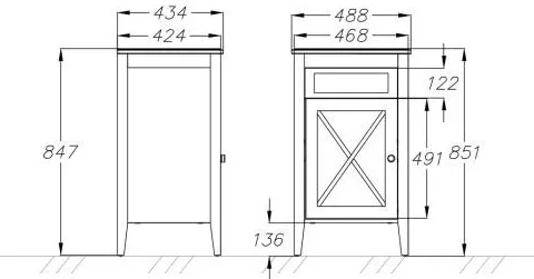 Комод напольный Opadiris Палермо 50 белый 00-00006898