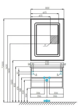 Тумба-умывальник подвесная Aquaton Римини 80 new белый 1A2267K2RN010