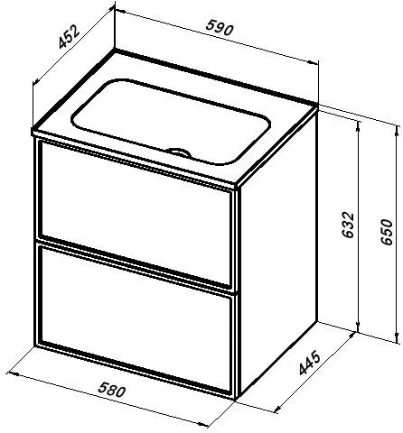 Раковина Aquanet Арт 60 белый 00306390