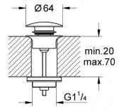 Выпуск автоматический для раковины Grohe Veris суперсталь 65807DC0 Выпуск автоматический для раковины Grohe Veris суперсталь 65807DC0, 2