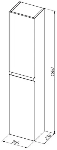 Шкаф-пенал подвесной Aquanet Нота new 30 дуб светлый 00334201