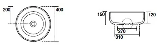 Раковина Kerasan Nolita 40 Grigio matt 534459