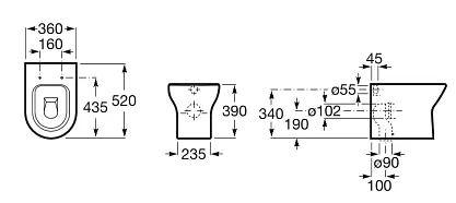 Унитаз приставной Roca Debba белый 347996000