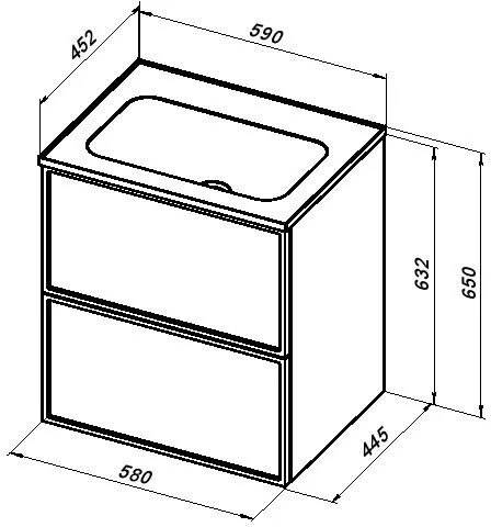 Тумба-умывальник Aquanet Арт 60 мисти грин 00313274+00306390