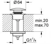 Выпуск автоматический для раковины Grohe Veris тёмный графит 65807A00 Выпуск автоматический для раковины Grohe Veris тёмный графит 65807A00, 2