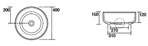 Раковина Kerasan Nolita 40 Ferro matt 534489