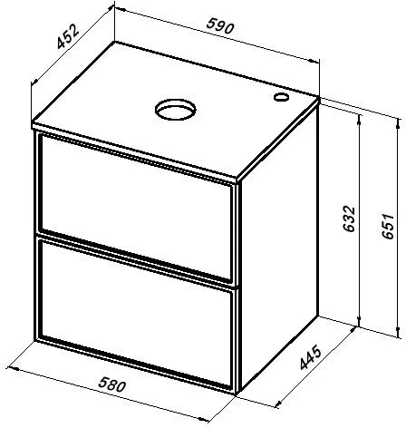 Тумба-умывальник Aquanet Арт 60 маренго 00313264+00306390