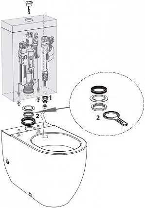 Механизм смыва для бачка Kerasan золото 750991