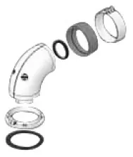 Колено стартовое коаксиальное Ø 60/100мм (алюм.) Protherm 3003202780, 1