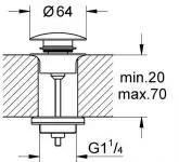 Выпуск автоматический для раковины Grohe Veris белая луна 65807LS0 Выпуск автоматический для раковины Grohe Veris белая луна 65807LS0, 2