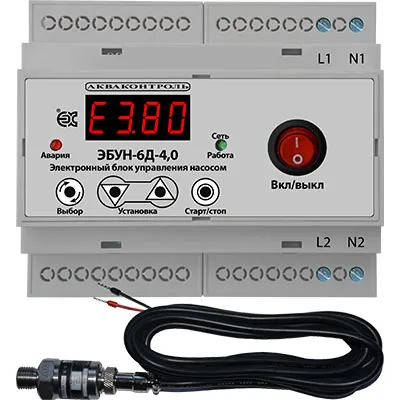 Электронный блок управления насосом с выносным датчиком давления 4-20 мА с плавным пуском Extra Акваконтроль ЭБУН-6Д-4.0-85-10 7135122622