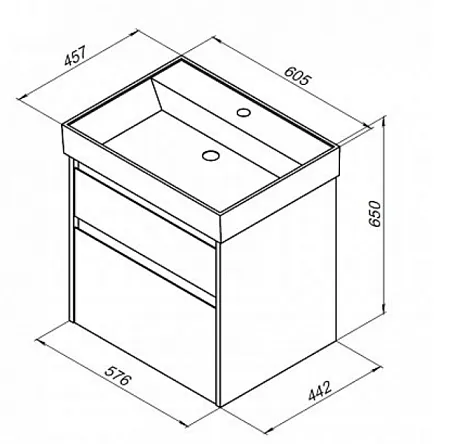 Раковина Aquanet Латина 60 белый 00242905