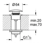 Выпуск автоматический для раковины Grohe Veris тёмный графит матовый 65807AL0 Выпуск автоматический для раковины Grohe Veris тёмный графит матовый 65807AL0, 2