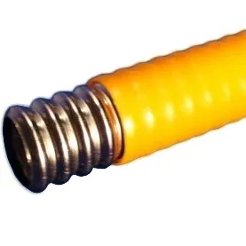 Труба гофрированная из нержавеющей стали отожженная Kofulso 15мм в желтой оплетке 15ПМ на отрез Труба гофрированная из нержавеющей стали отожженная Kofulso 15мм в желтой оплетке 15ПМ на отрез, 1
