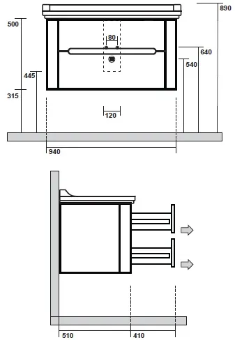 Тумба под умывальник Kerasan Waldorf 100 bi vaniglia matt 925530