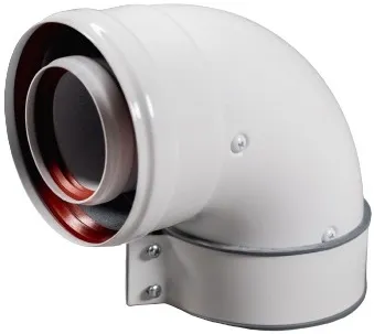 Колено стартовое коаксиальное Ø 60/100мм (алюм.) Baxi MT71410142