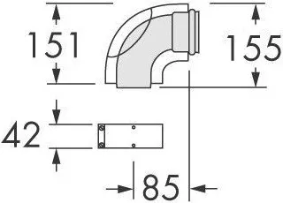 Колено для дымохода Ø 60/100мм ∠ 90° с ревизией Vaillant 303836
