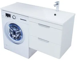 Тумба-умывальник над стиральной машиной Aquanet Ирис new 120 R белый глянец 00310144+НФ-00007670 Тумба-умывальник над стиральной машиной Aquanet Ирис new 120 R белый глянец 00310144+НФ-00007670, 1