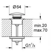 Выпуск автоматический для раковины Grohe Veris никель 65807BE0 Выпуск автоматический для раковины Grohe Veris никель 65807BE0, 2