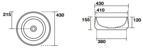 Раковина Kerasan F10 43 белый 460401