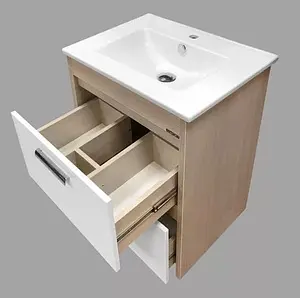 Тумба-умывальник напольная Comforty Тулуза 60 белый/сосна лоредо 00003129378CF, 4