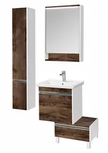 Шкаф-пенал подвесной Aquaton Капри 30 R таксония темная/белый 1A230503KPDBR Шкаф-пенал подвесной Aquaton Капри 30 R таксония темная/белый 1A230503KPDBR, 5