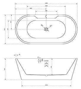 Ванна акриловая отдельностоящая Abber 160x80 AB9299-1.6 Ванна акриловая отдельностоящая Abber 160x80 AB9299-1.6, 2