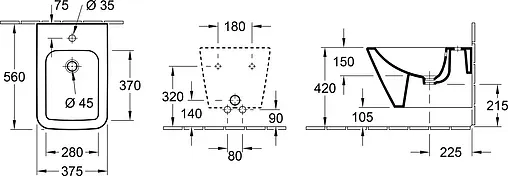 Биде подвесное Villeroy&amp;Boch Finion белый 446500R1