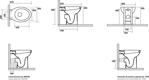 Унитаз приставной Kerasan Bit белый 441601
