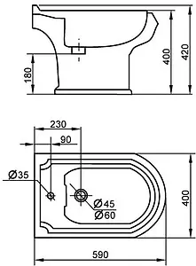 Биде напольное Cezares King Palace белый CZR-618-T Биде напольное Cezares King Palace белый CZR-618-T, 2