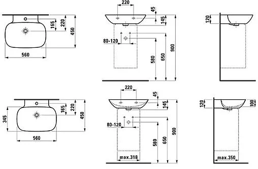 Раковина Laufen Ino 56 белый 8.1030.2.000.104.1