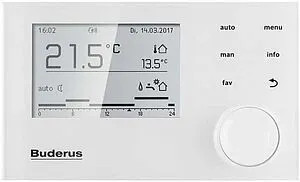 Комнатный терморегулятор Buderus RC310 White 7738111128 Комнатный терморегулятор Buderus RC310 White 7738111128, 1