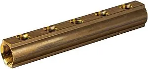 Коллектор распределительный проходной 5 отводов 1"в/в x ½"в Luxor CD 457/5 15022105 Коллектор распределительный проходной 5 отводов 1"в/в x ½"в Luxor CD 457/5 15022105, 1