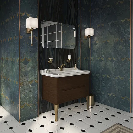 Тумба-умывальник Kerasan Waldorf 100 noce (орех) 925546+4142K1bi/cr*3