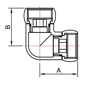 Соединение угловое 1"в x 1"в Smart 740SCH1010 Соединение угловое 1"в x 1"в Smart 740SCH1010, 3