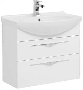 Тумба-умывальник Aquanet Ирвин 75 белый 00203970+00175447 Тумба-умывальник Aquanet Ирвин 75 белый 00203970+00175447, 1