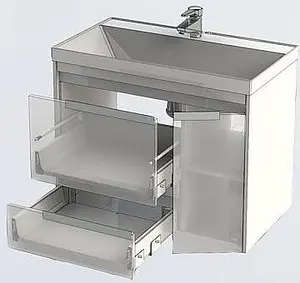 Тумба-умывальник Aquanet Тиволи 80 белый 00180055+00179395, 4