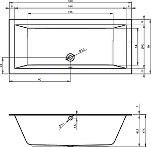 Ванна акриловая Riho LUGO VELVET 180x80 B133001105, 3