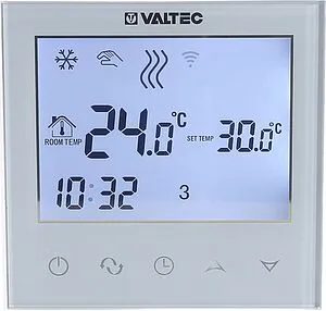 Проводной комнатный терморегулятор двухконтурный Wi-Fi 230В Valtec белый VT.AC713.0.0, 3