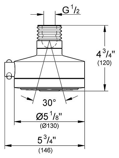 Лейка верхнего душа Grohe Relexa Deluxe 130 хром 27530000