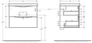 Тумба под умывальник подвесная BelBagno MARINO 65 Rovere Grigio MARINO-650-2C-SO-RG-P, 2